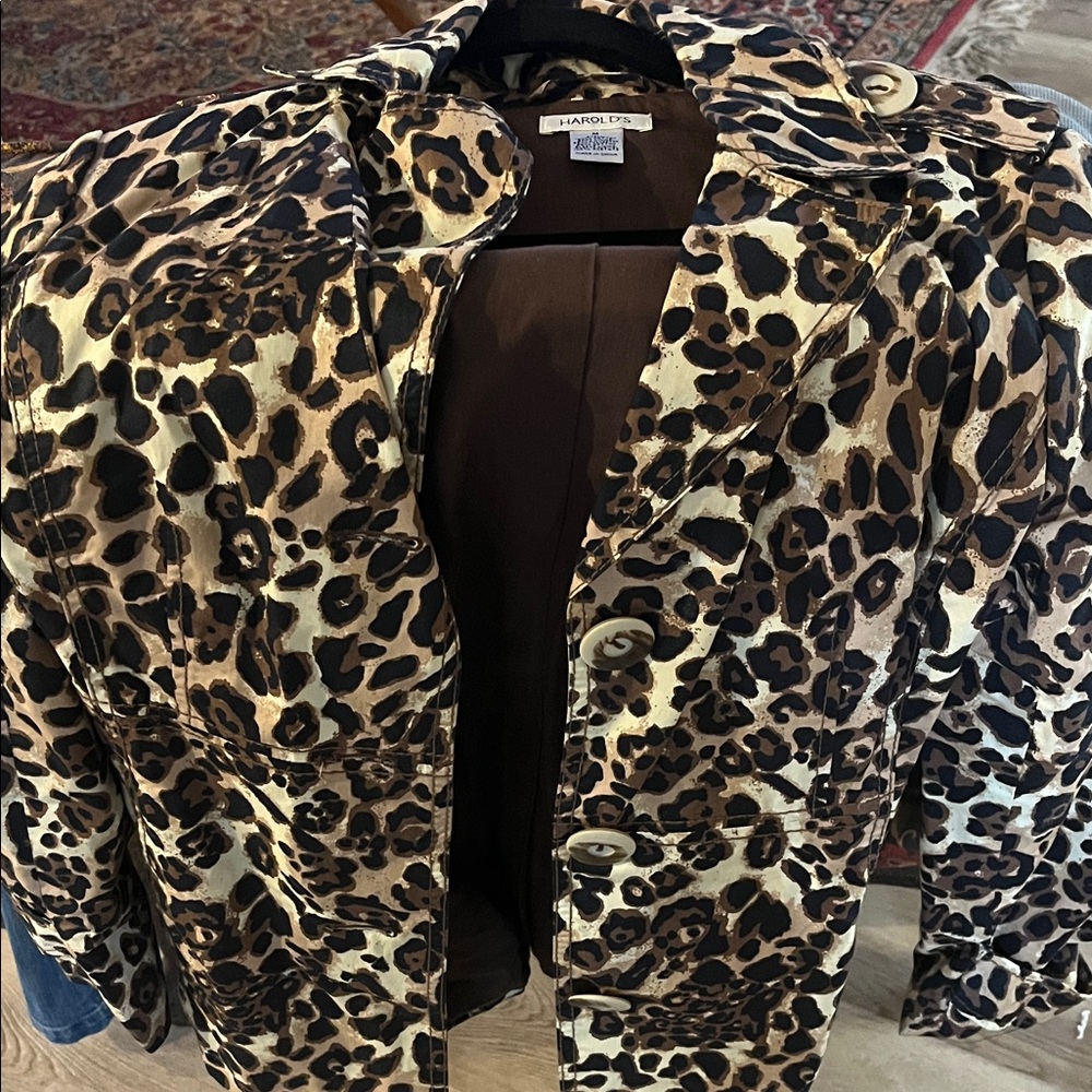 Harold's Leopard Print Trench Coat